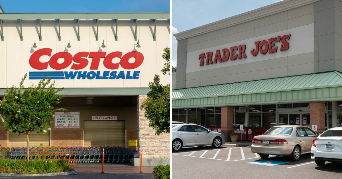 Costco, left, Trader Joes, right