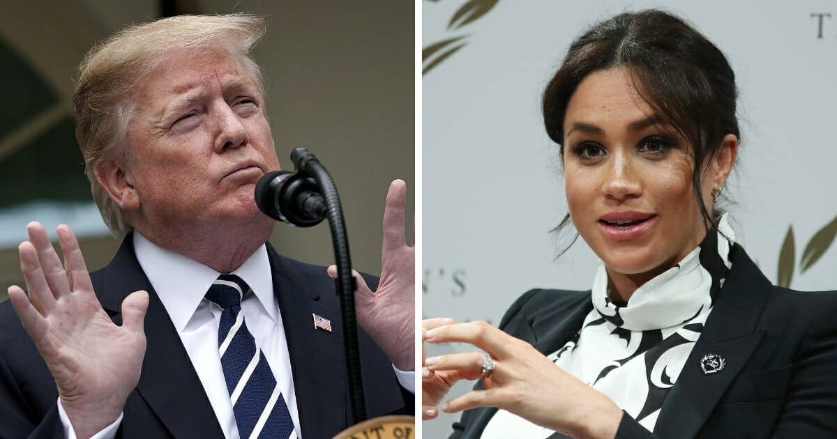 President Donald Trump, left, said recently he was surprised that Meghan Markle, right, had criticized him in 2016.