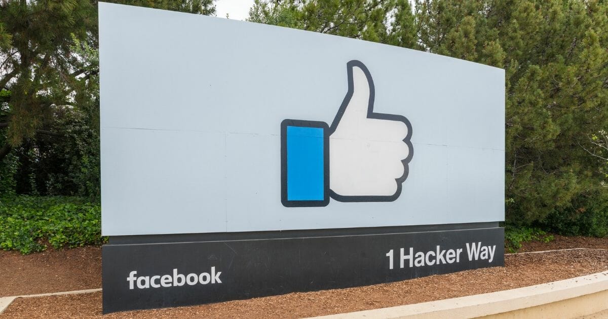 Facebook's sign at the entrance of the company's headquarters in Menlo Park, Calif.