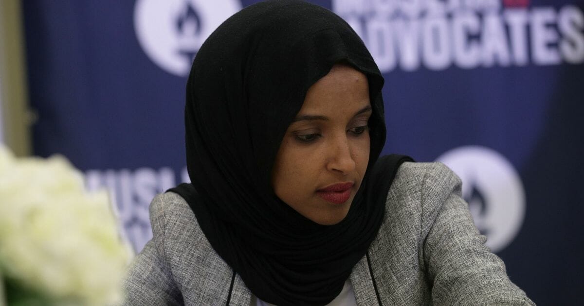 Rep. Ilhan Omar listens to remarks during a congressional event at the U.S. Capitol on May 20, 2019, in Washington, D.C.