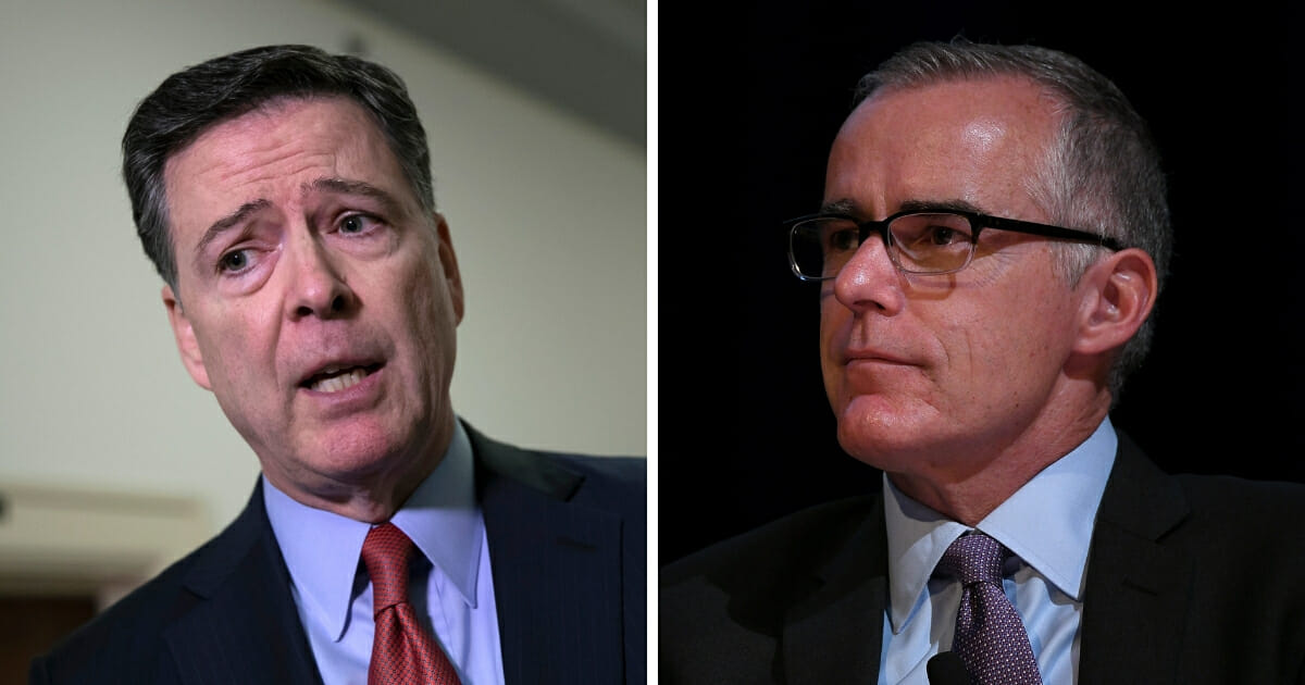 California Rep. Devin Nunes pulled no punches on June 6, 2019, as he described former FBI Director James Comey, left, and former FBI Deputy Director Andrew McCabe, right as 'dirty cops.'