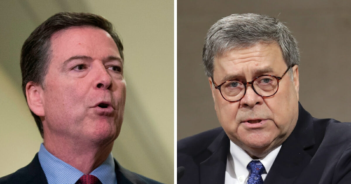 Fired FBI Director James Comey, left, had words of praise in December 2018 for William Barr, right, who has since been confirmed to lead the Justice Department.