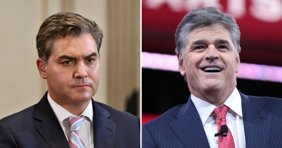 Jim Acosta, left, and Sean Hannity, right.