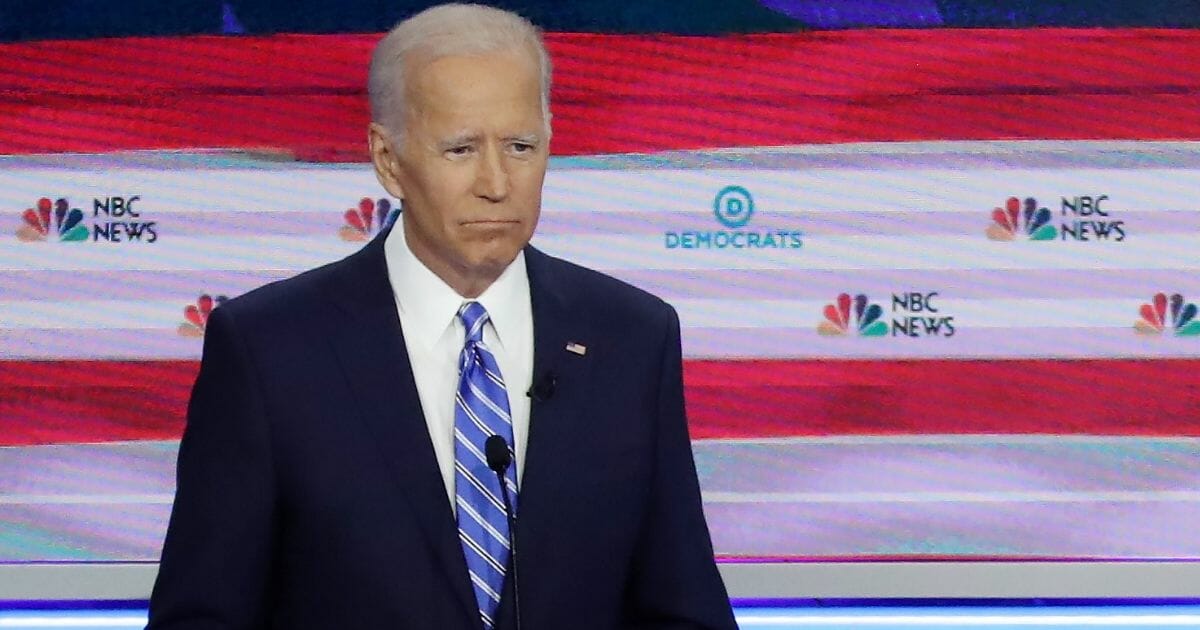 Former Vice President Joe Biden looks on during the second night of the first Democratic presidential debate on June 27, 2019, in Miami, Florida.