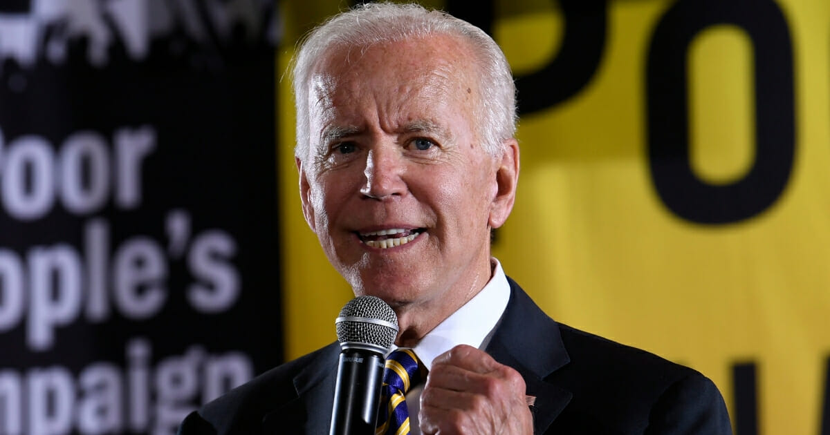 Democratic presidential candidate Joe Biden speaks at the Poor People's Moral Action Congress forum in Washington.
