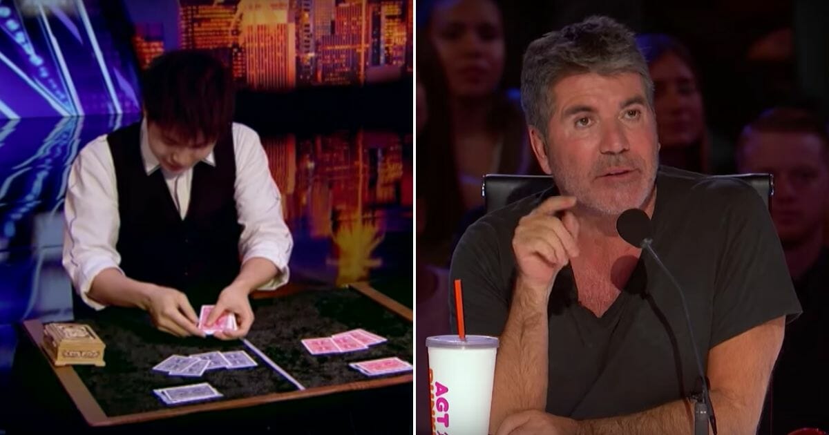 Magician, left, and Simon Cowell, right.