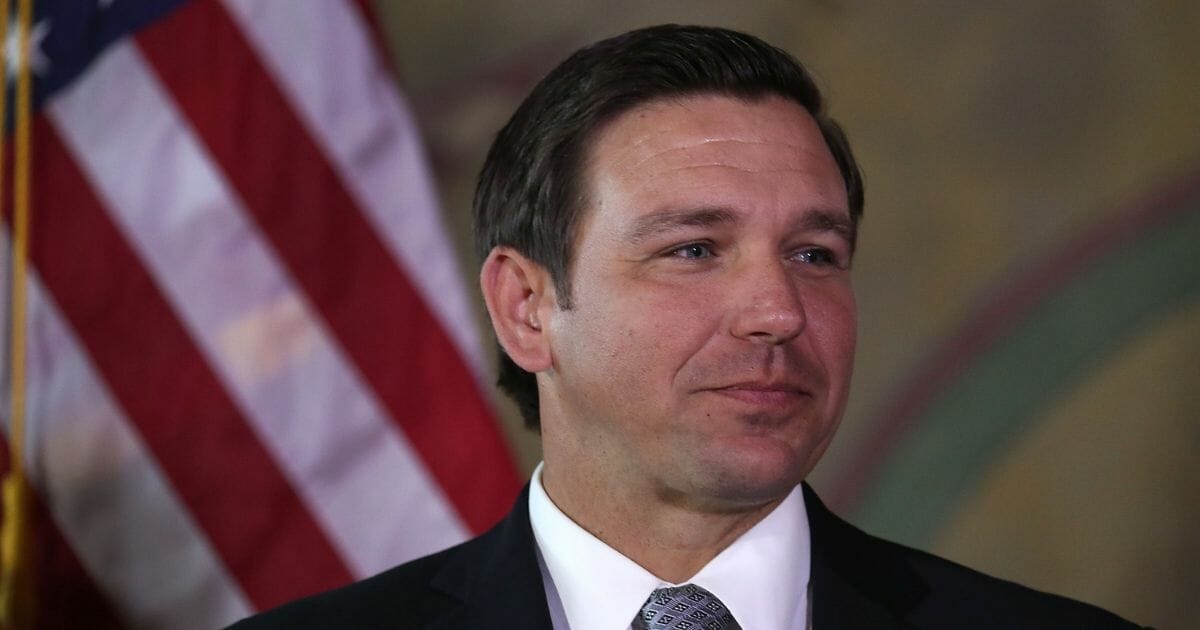 Gov. Ron DeSantis attends an event at the Freedom Tower where he named Barbara Lagoa to the Florida Supreme Court on Jan. 9, 2019, in Miami, Florida.