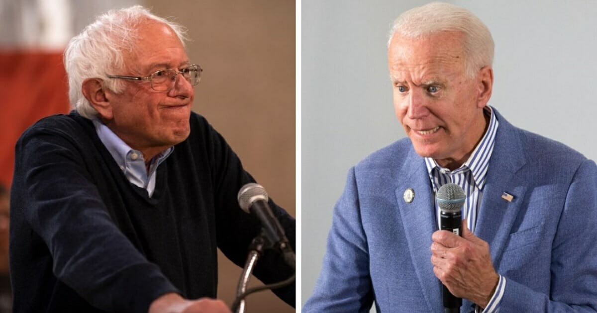 Vermont Sen. Bernie Sanders, left; and former Vice President Joe Biden, right.