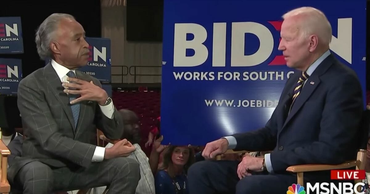Al Sharpton interviews 2020 Democratic presidential candidate Joe Biden on Saturday on MSNBC's "Politics Nation."