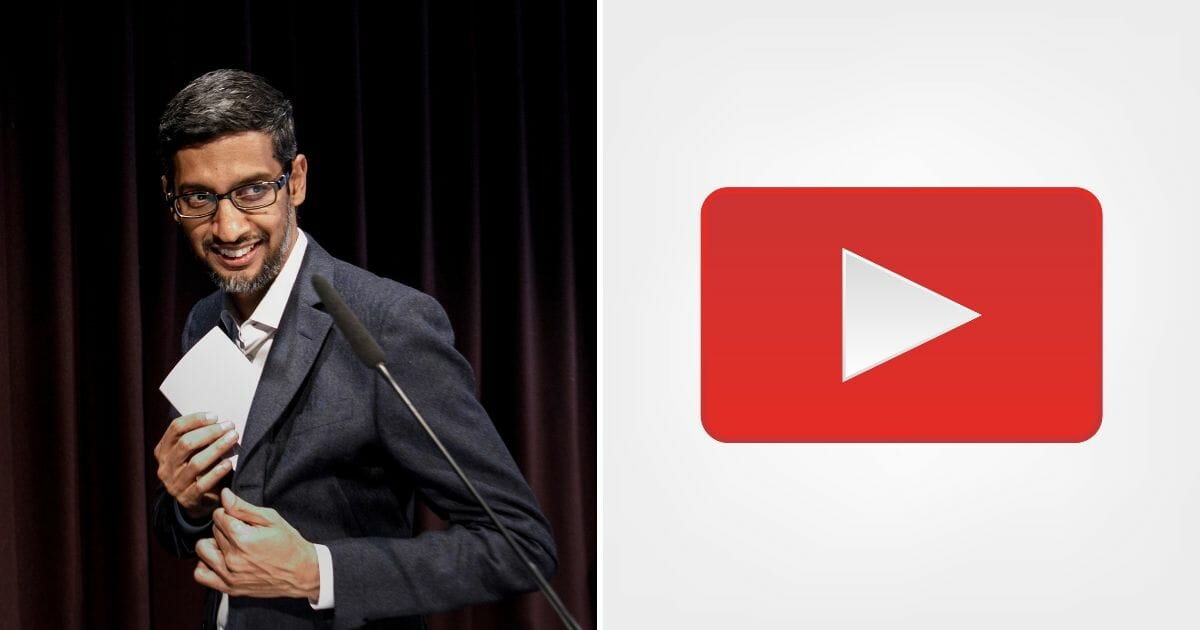 Sundar Pichai, CEO of Gogle, arrives before the opening of the Berlin representation of Google Germany on Jan. 22, 2019, in Berlin, Germany, left. YouTube logo, right.