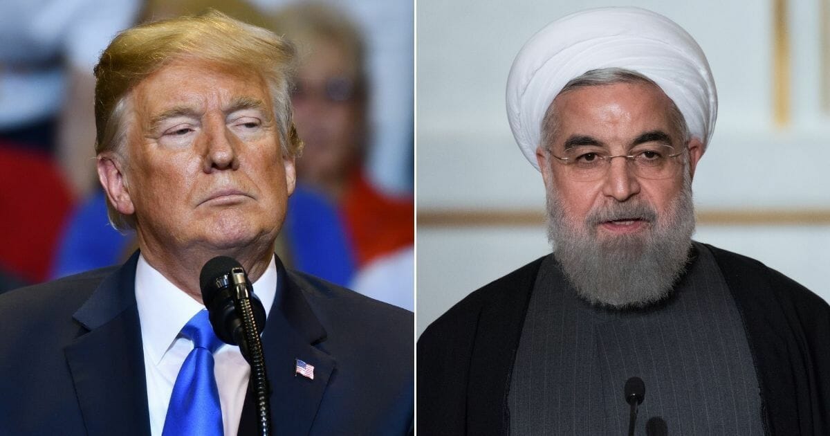 President Donald Trump; Iranian President Hassan Rouhani