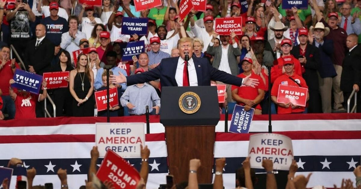 President Donald Trump speaks during his rally at the Amway Center in Orlando, Fla., where he announced his candidacy for a second presidential term on June 18, 2019.