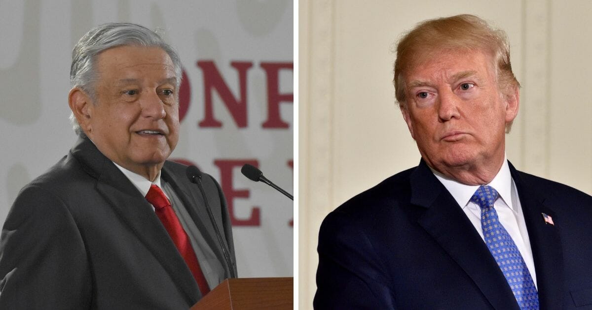 Mexican President Andres Manual Lobez Obrador, left; and President Donald Trump, right.