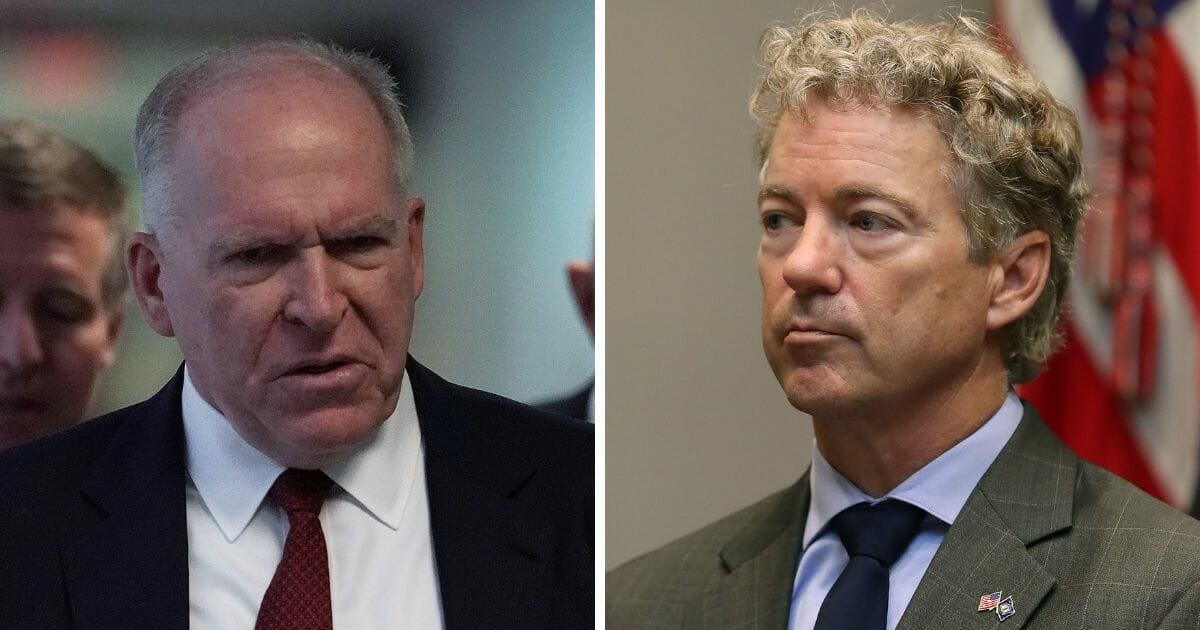 Former CIA Director John Brennan, left; and Kentucky Sen. Rand Paul, right.