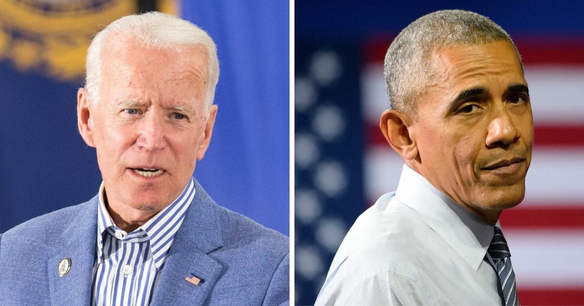 Former Vice President Joe Biden, left; and former President Barack Obama, right.