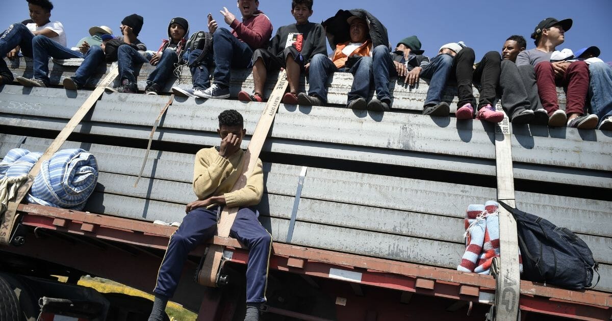 Migrants in a caravan to the U.S. are pictured in a November file photo.
