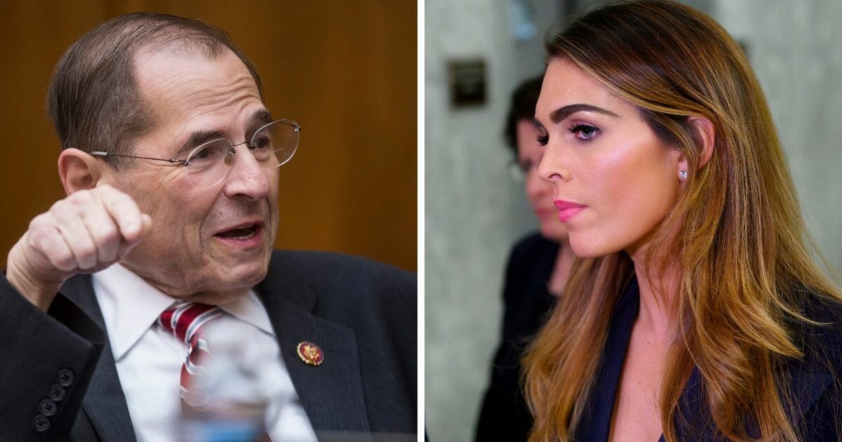 Rep. Jerrold Nadler, left; former White House aide Hope Hicks, right.