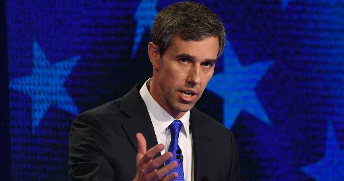 Former Rep. Robert "Beto" O'Rourke speaks during Wednesday's Democratic debate in Miami.