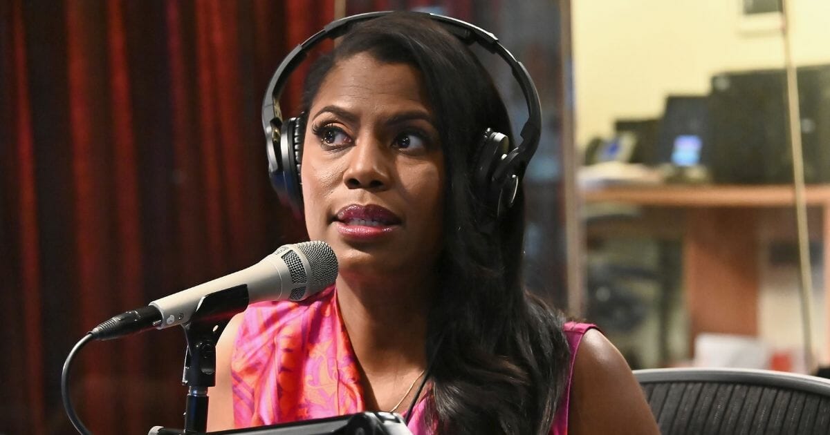 Former White House adviser Omarosa Manigault Newman is pictured during an April radio interview in New York City,