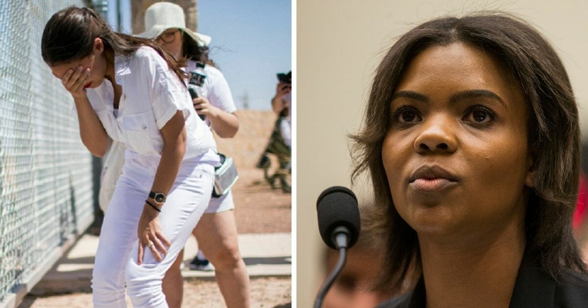 Now. Rep. Alexandria Ocasio-Cortez, left, weeps emotionally in a picture from last year; conservative commentator Candace Owens, right.