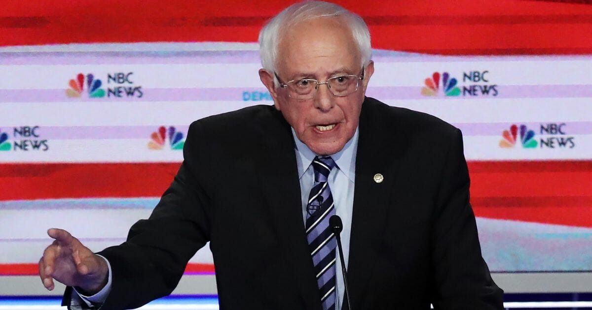 Vermont Sen. Bernie Sanders at Thursday's Democratic debate in Miami.