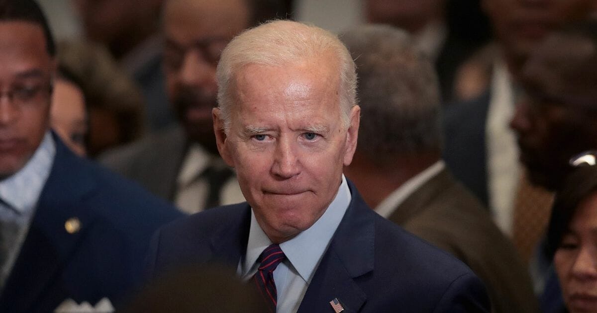 Former Vice President Joe Biden caught in a grimace.