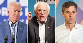 Former Vice President Bernie Sanders; Democratic presidential candidate Bernie Sanders; Democratic Presidential Beto O'Rourke.