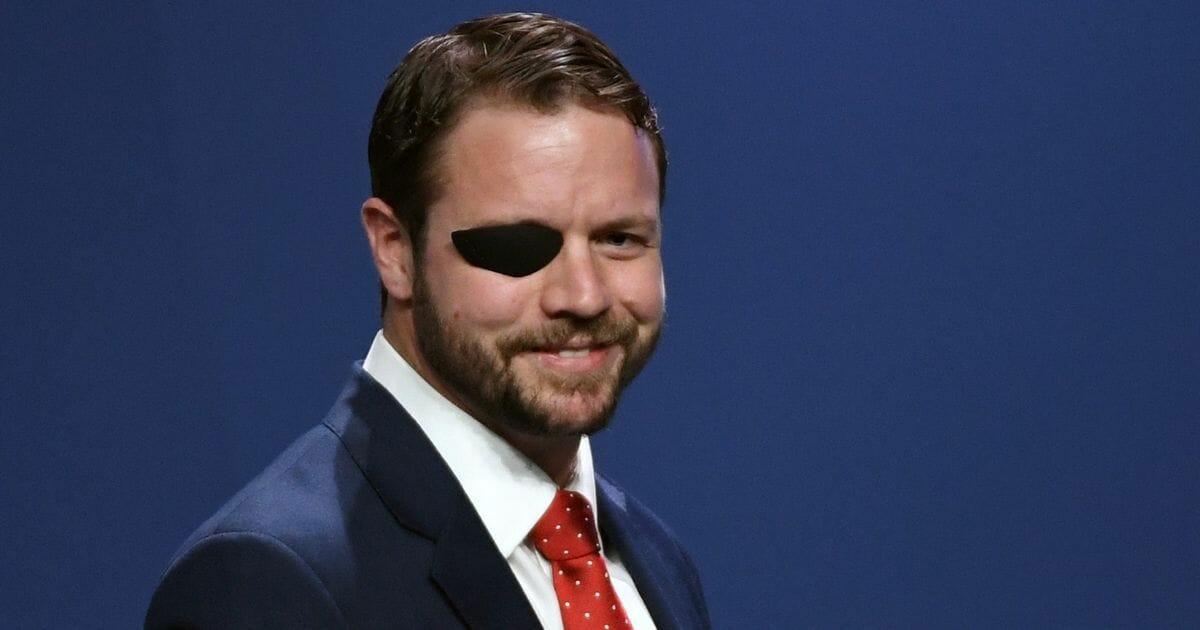 U.S. Rep. Dan Crenshaw of Texas smiles after speaking at the Republican Jewish Coalition's annual leadership meeting on April 6, 2019.