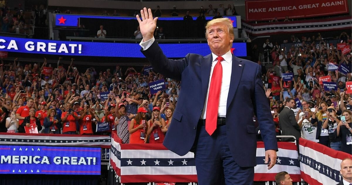 President Donald Trump at Orlando, Florida rally.