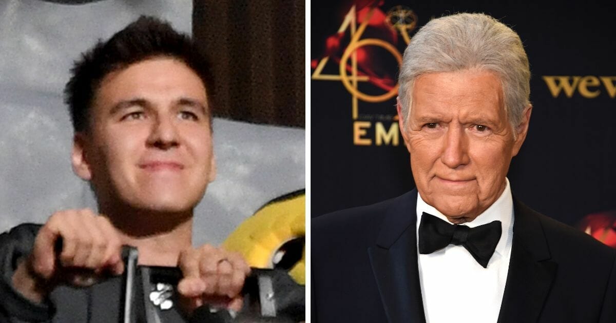 James Holzhauer (left) winner of 'Jeopardy' donates a portion of his winnings to a walk dedicated to Alex Trebek.