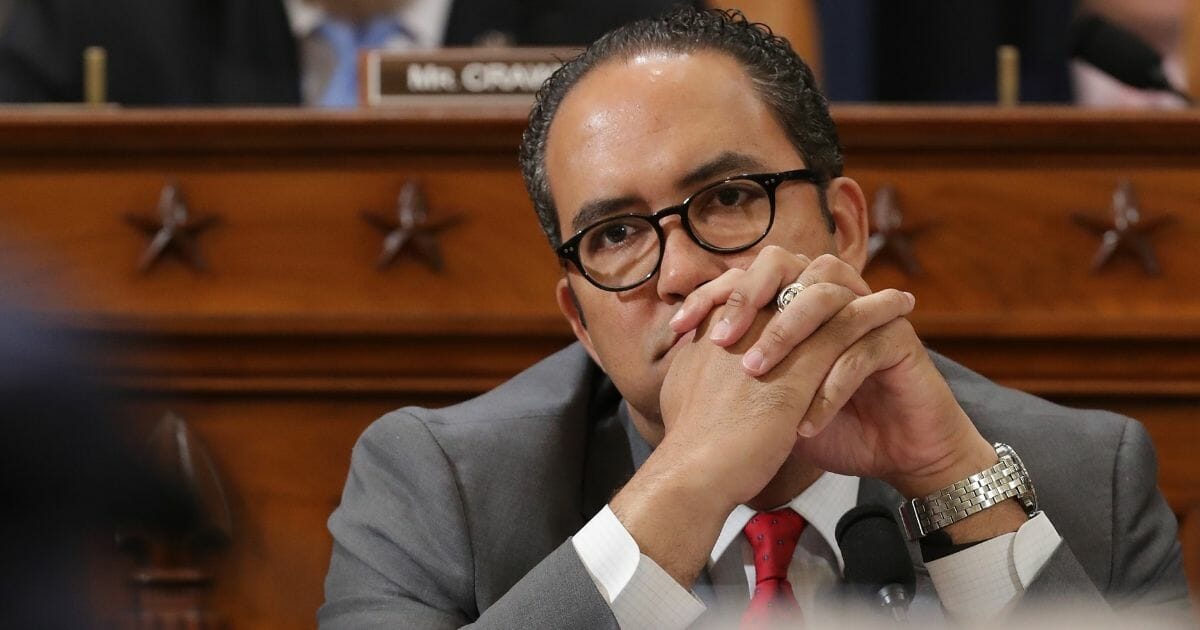 House Intelligence Committee member Rep. Will Hurd listens to testimony from experts on the subject of 'deepfakes,' digitally manipulated video and still images, during a hearing in the Longworth House Office Building on Capitol Hill June 13, 2019.