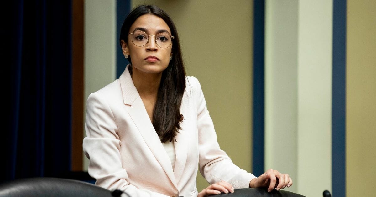 Rep. Alexandria Ocasio-Cortez waits at the U.S. Capitol on May 15, 2019, in Washington, D.C.