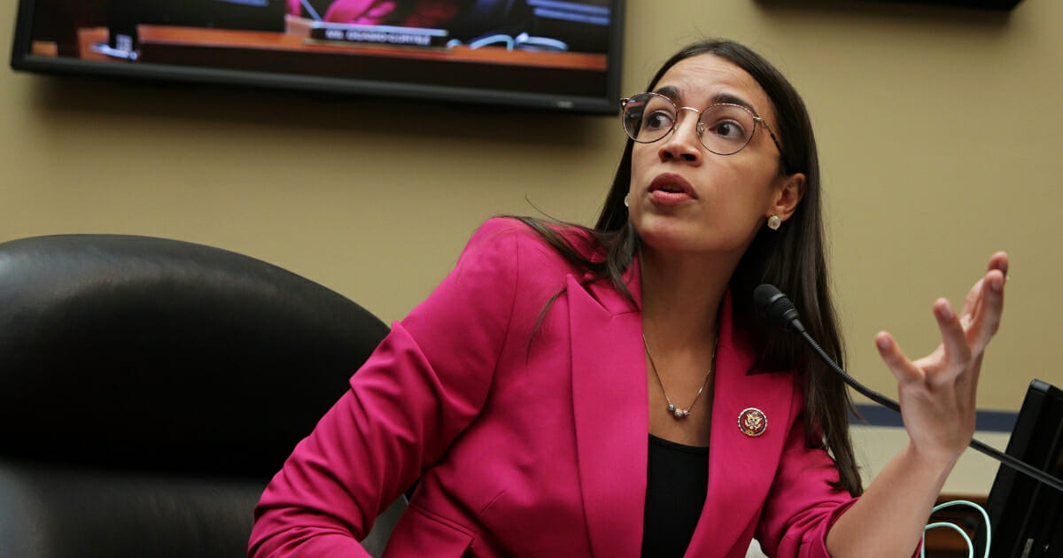Rep. Alexandria Ocasio-Cortez speaks during a hearing before the House Oversight and Reform Committee on June 26, 2019 on Capitol Hill in Washington, D.C.