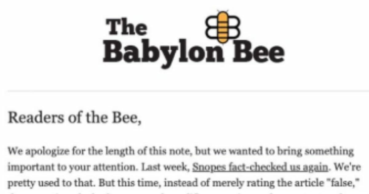 Babylon Bee letter