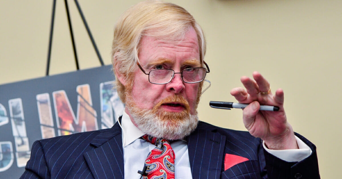Brent Bozell, founder and president of the Media Research Center, speaks during the "Climate Hustle" panel discussion at the Rayburn House Office Building on April 14, 2016 in Washington, D.C.