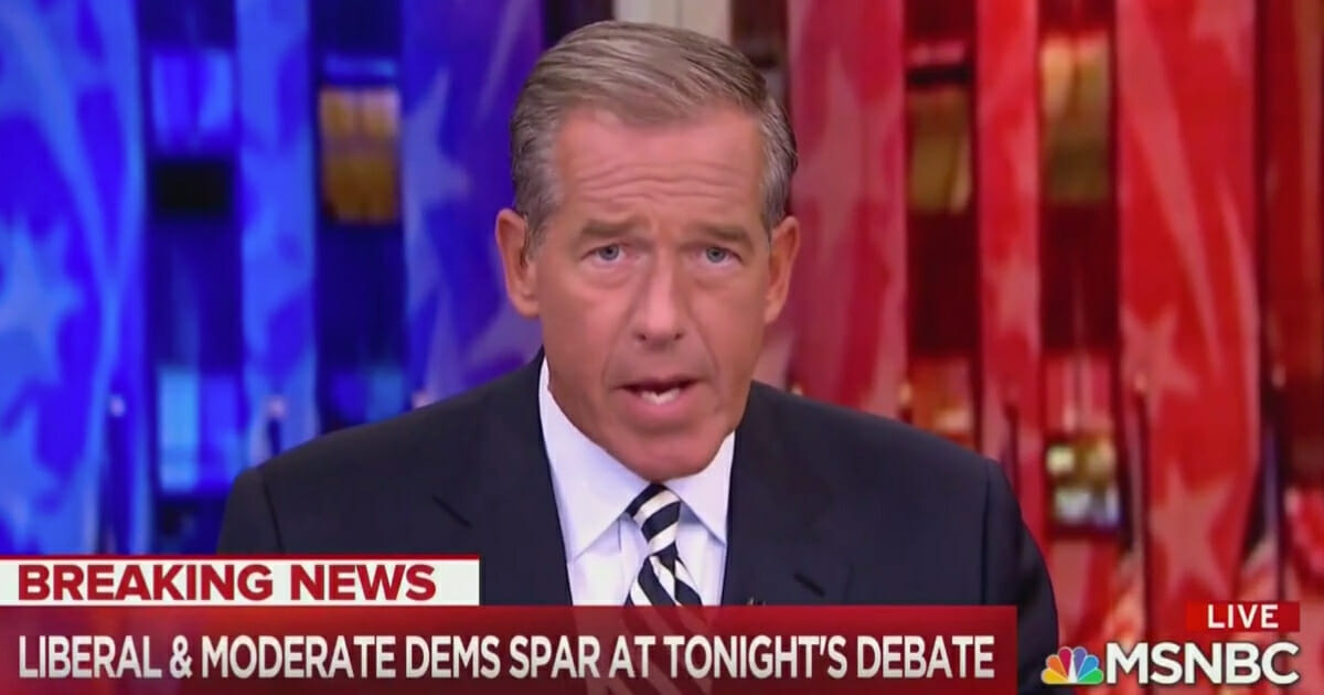 Following Tuesday's 2020 Democratic presidential debate, MSNBC anchor Brian Williams, who's not exactly known for his truth-telling prowess, proved that old adage accurate, making an accurate observation about the some of the far-left candidates on the stage. 