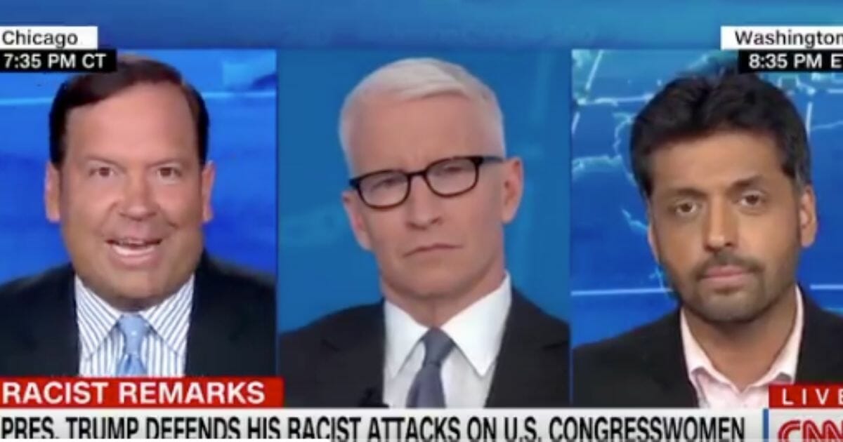 Three men on a panel on CNN