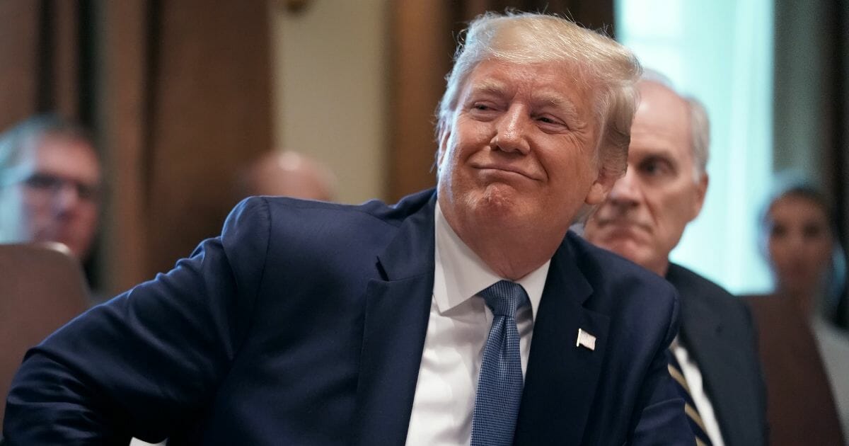 President Donald Trump leads a cabinet meeting at the White House on July 16, 2019, in Washington, D.C.