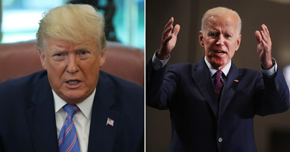 President Donald Trump, left, called out former Vice President Joe Biden, right, in a blistering tweet that slammed Biden's lackluster governance during the Obama administration and referred to him as a "reclamation project" who is "not salvageable."