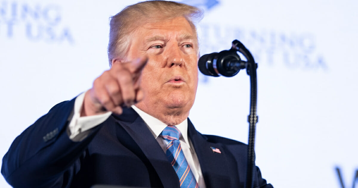 President Donald Trump addresses Turning Point USA's Teen Student Action Summit 2019 in Washington, D.C, on July 23, 2019.