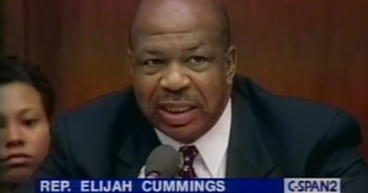 Rep. Elijah Cummings, D-Md., talks about the toll of drugs on his Baltimore district during a 1999 House hearing.
