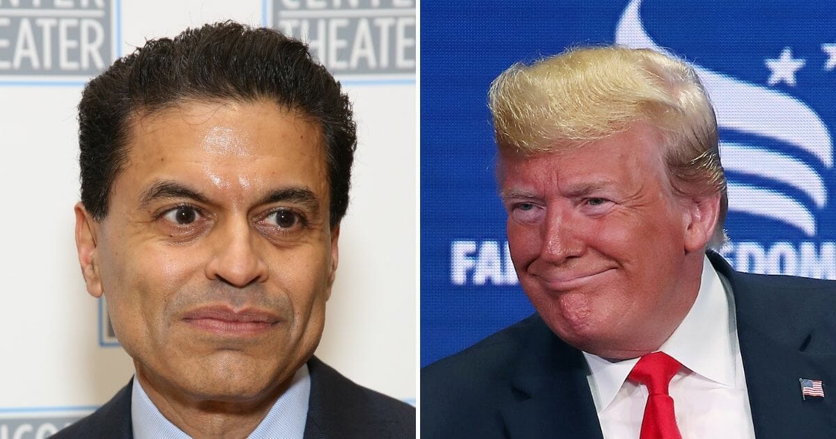Fareed Zakaria attends the Camelot' Benefit Concert for Lincoln Center Theater After Party at David Geffen Hall on March 4, 2019 in New York City, left. U.S. President Donald Trump gestures to the audience after speaking at the Faith & Freedom Coalition 2019 Road To Majority Policy Conference at the Marriott Wardman Park Hotel, on June 26, 2019, in Washington, D.C. right.