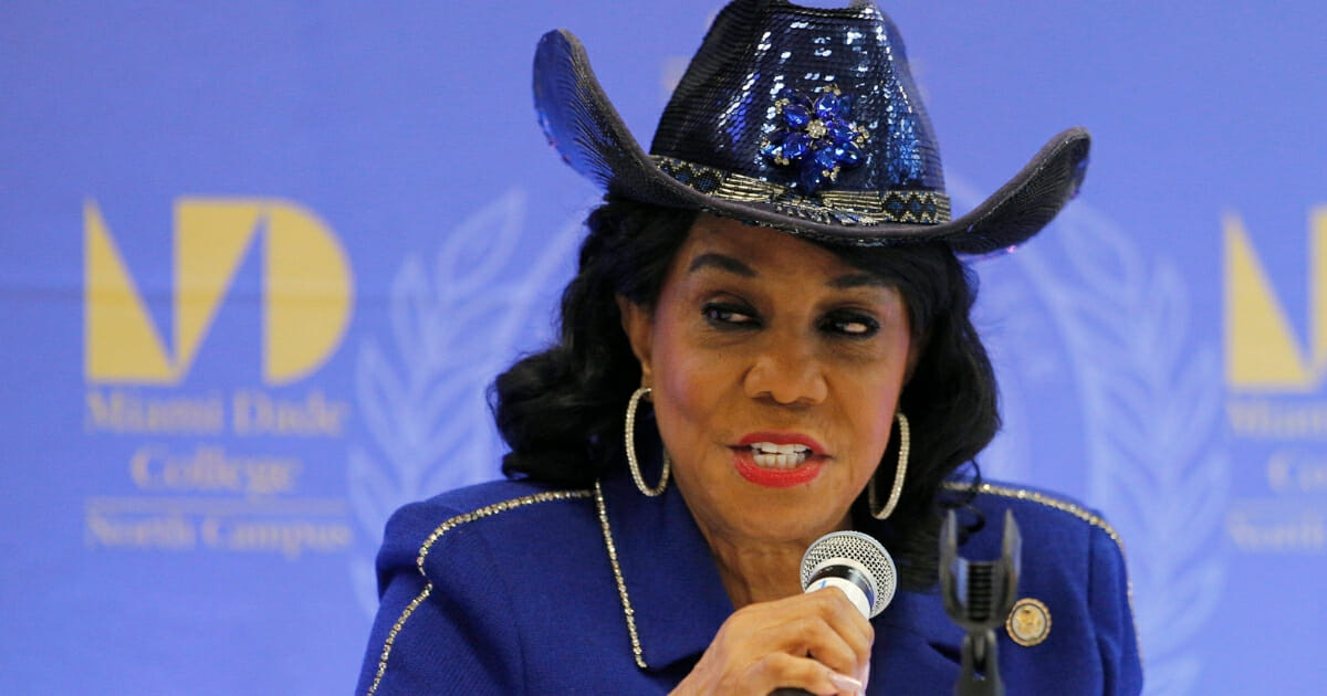 Democratic Rep. Frederica Wilson of Florida speaks at a Congressional field hearing on nursing home preparedness and disaster response on Oct. 19, 2017 in Miami, Florida.