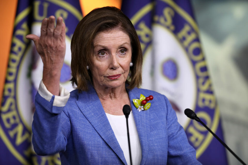 Speaker of the House Nancy Pelosi holds her weekly news conference at the U.S. Capitol Visitors Center on July 26, 2019, in Washington, D.C.