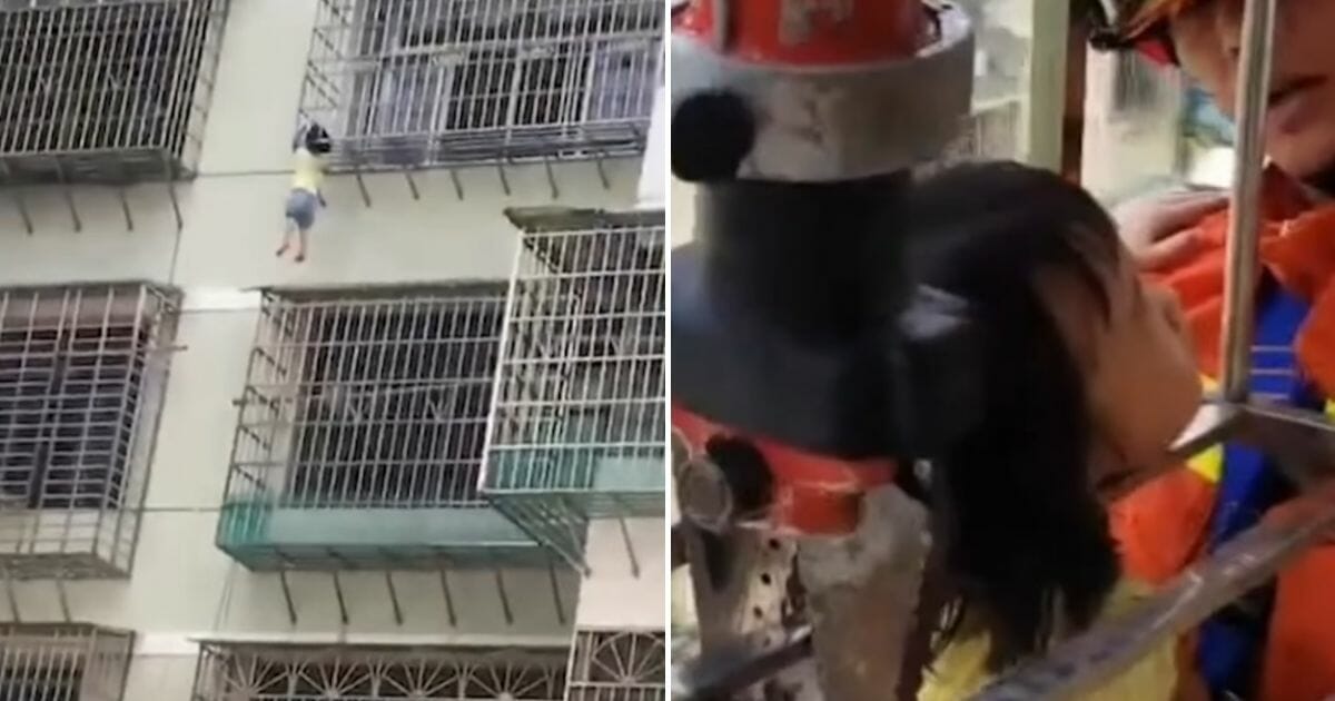 This 5-year-old girl was stuck four stories up until firefighters arrived and saved her.