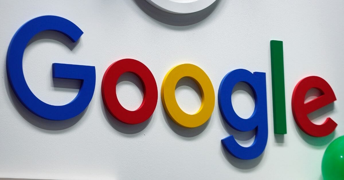 The logo of the U.S. technology services company Google is displayed during the 4th edition of the Viva Technology show at Parc des Expositions Porte de Versailles on May 16, 2019, in Paris, France.