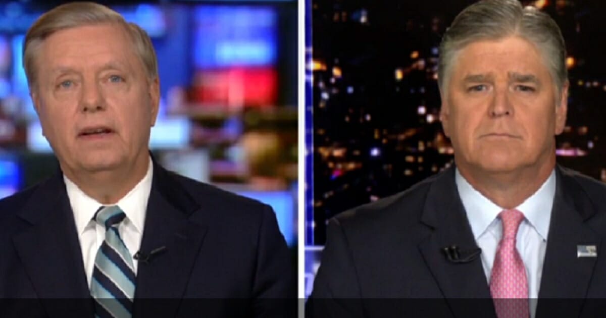 Sen. Lindsey Graham, left, with Fox News host Sean Hannity, right.