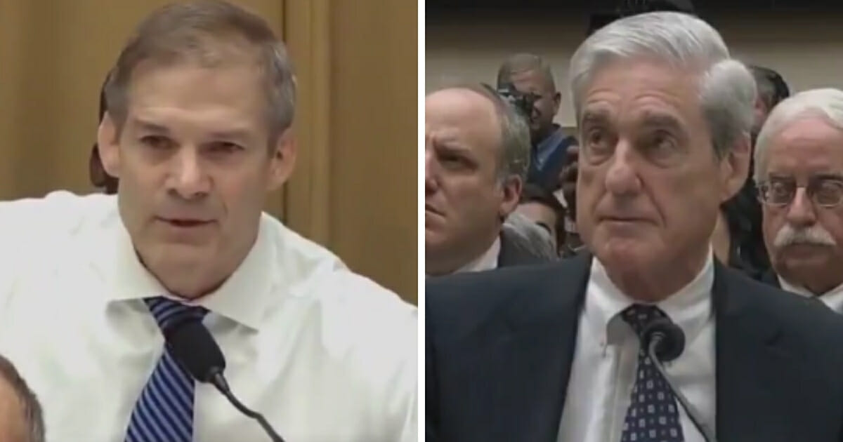 Ohio Republican Rep. Jim Jordan on Wednesday grilled former special counsel Robert Mueller, who was testifying before the House Judiciary Committee on his investigation into Russian meddling in the 2016 election.
