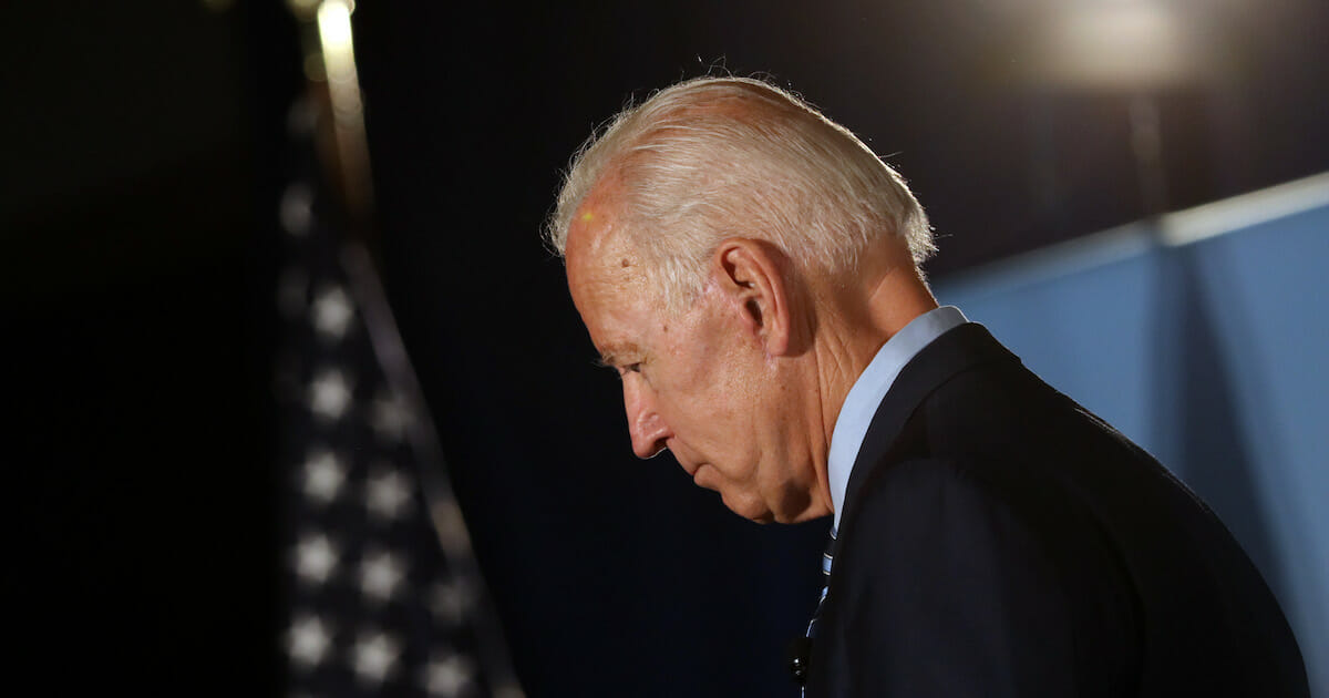 Democratic presidential candidate and former Vice President Joe Biden pauses as he speaks during the AARP and The Des Moines Register Iowa Presidential Candidate Forum at Drake University on July 15, 2019, in Des Moines, Iowa.