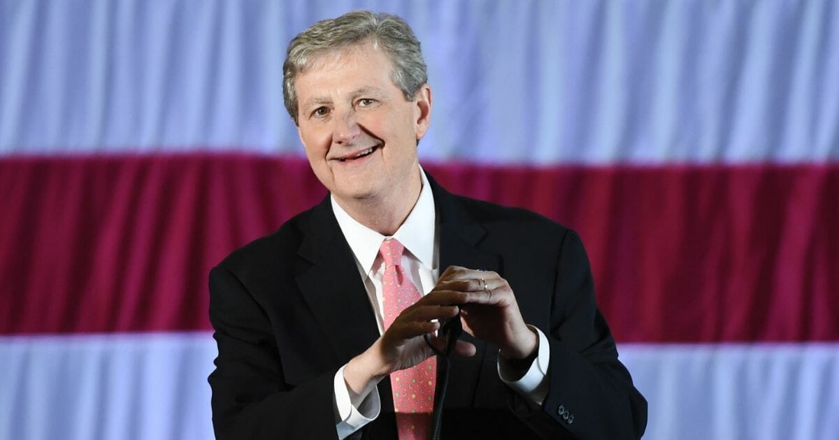 Former Louisiana Treasurer and Republican Senate candidate John Kennedy speaks at a get-out-the-vote rally on Dec. 9, 2016, in Baton Rouge, Louisiana.